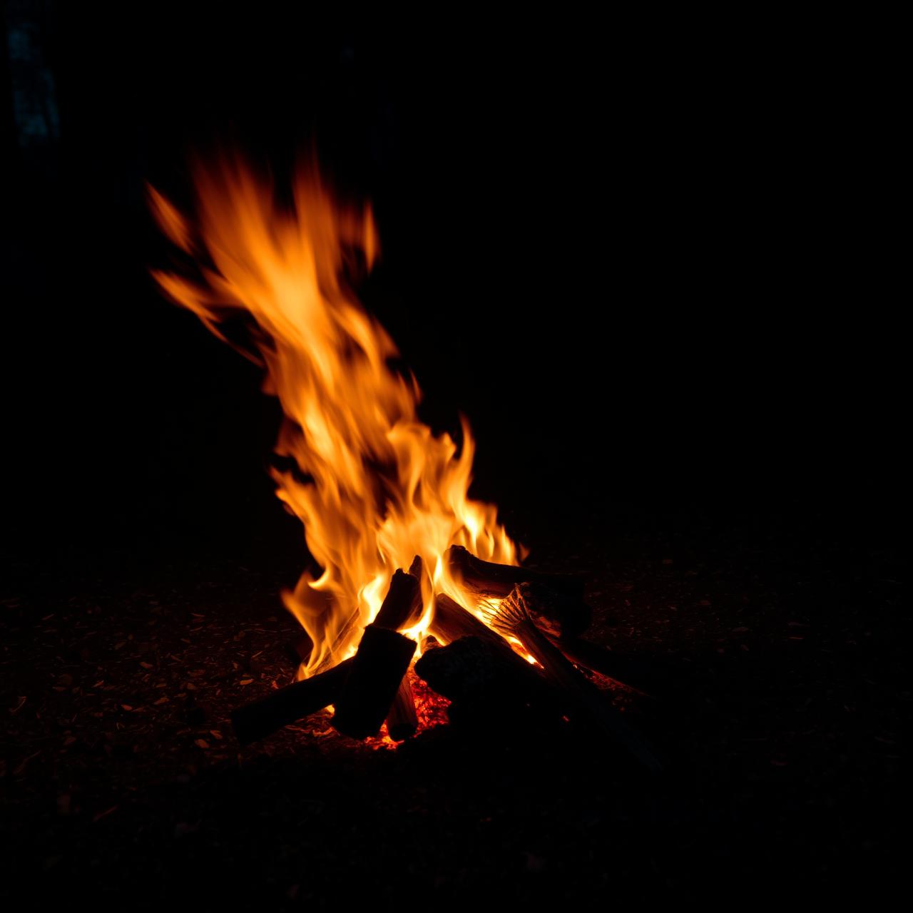 Open fire in woodland — bushcraft day Hampshire
